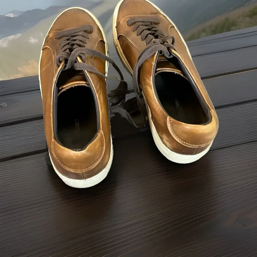Vitorio Russo Classic Men's Sneakers 10 M Leather Caramel Brown Newton Model